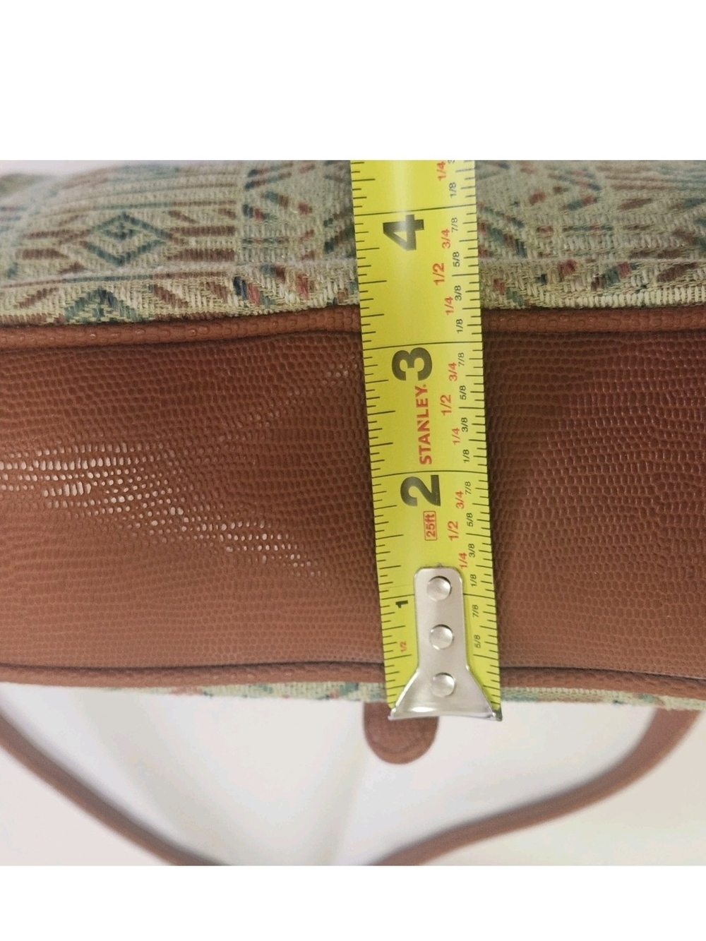 VTG 90s BG Street Aztec Tapestry Carpet Crossbody Bag 10x9x4 Bon Marche Hippie - Picture 10 of 16